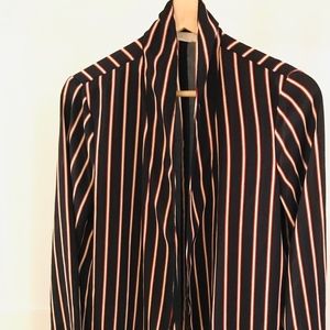 LUSH Sheer Navy/Burgundy Strip blazer